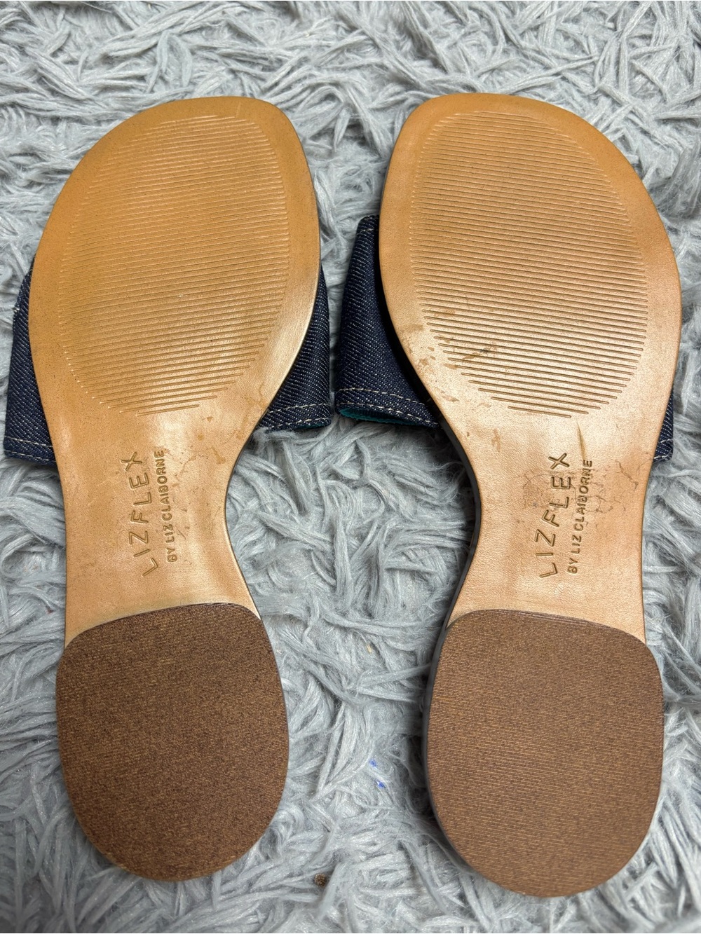 Lizflex by Liz Claiborne “Oceania” Denim Slide Sandals - Picture 4 of 15